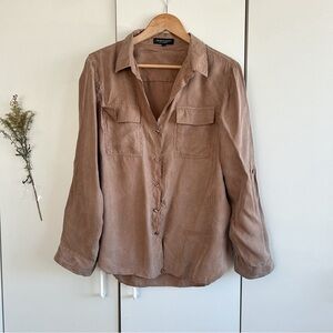 Velvet Heart Brown Button-Up Long Sleeve Shirt • Sz L